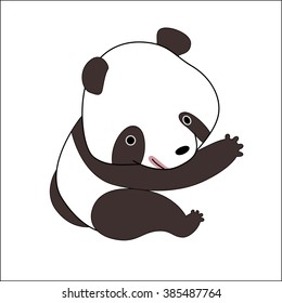 Vector Illustration Little Panda Bear Stock Vector (Royalty Free ...