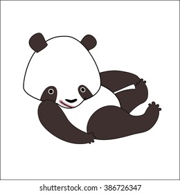 A vector illustration of a little panda bear.