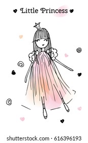 Vector illustration of little princess