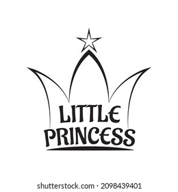 Vector illustration of a "little princess" lettering. Can be used for cards, flyers, posters, t shirts.