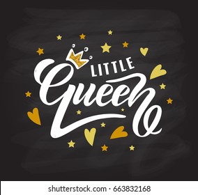 Vector illustration of little Queen text