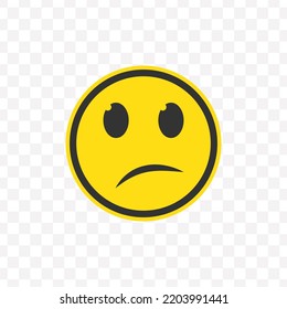 Vector illustration of a little sad emoticons. Colored icons for website design .Simple design on transparent background (PNG).