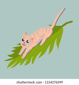 vector illustration with little tiger