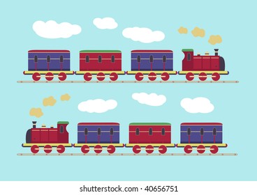A vector illustration of a  little train