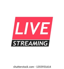 Vector illustration of live broadcast icon, online sign design