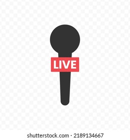 Vector illustration of live. Colored vector for website design .Simple design on transparent background (PNG).