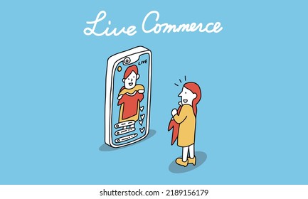 Vector illustration of live commerce.
