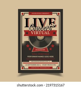 Vector illustration of Live Concert Flyer, Poster