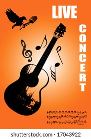Vector illustration of Live concert poster