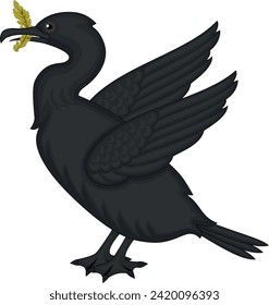 Vector illustration of the LIVER BIRD as a symbol of the English city of Liverpool and part of its coat of arms