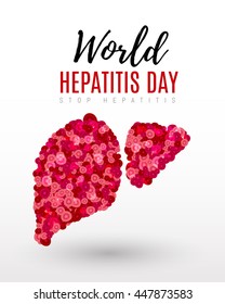Vector illustration of a Liver and cell for World Hepatitis Day.