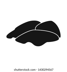 Vector illustration of liver and chicken sign. Collection of liver and offal stock symbol for web.