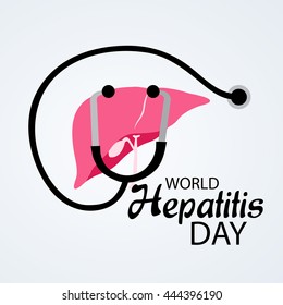 Vector illustration of a Liver with Stethoscope for World Hepatitis Day.