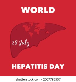 Vector illustration of a Liver for World Hepatitis Day. 28 July