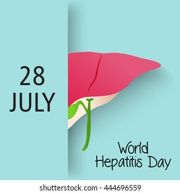 Vector illustration of a Liver for World Hepatitis Day in Green Background.