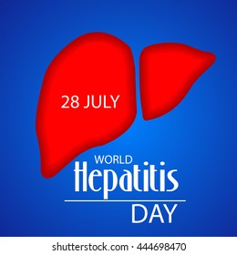 Vector illustration of a Liver for World Hepatitis Day in Blue Background.