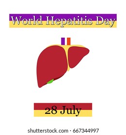 Vector illustration of a Liver for World Hepatitis Day. 28 July