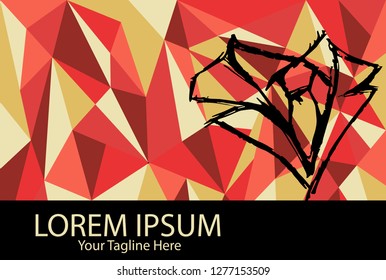 Vector Illustration of Living Coral or Red Orange Color of Business Man Suit. Graphic Design for Background, Shirt, Wallpaper, Template.