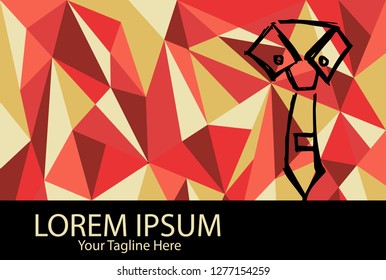 Vector Illustration of Living Coral or Red Orange Color of Business Man Necktie. Graphic Design for Background, Shirt, Wallpaper, Template.