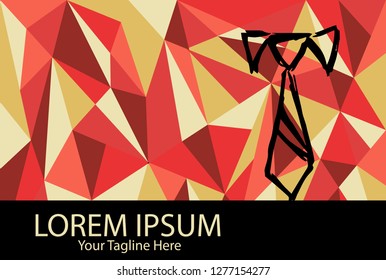 Vector Illustration of Living Coral or Red Orange Color of Business Man Necktie. Graphic Design for Background, Shirt, Wallpaper, Template.