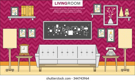 Vector illustration of a living room 