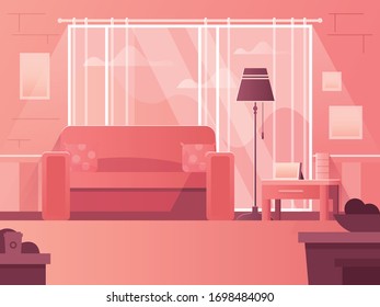 Vector illustration of living room at home