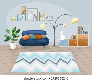 vector illustration of a living room interior