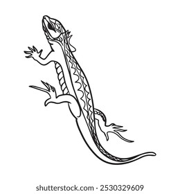 Vector illustration lizard graphic design,art tattoo sketch,use in print,hand drawing