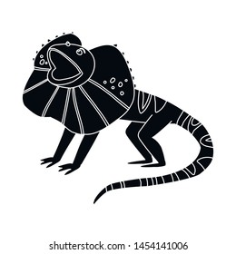 Vector illustration of lizard and magical logo. Set of lizard and bright stock symbol for web.