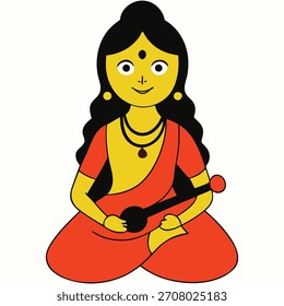Ilustración vectorial de la carga Saraswati