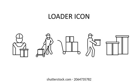 Vector illustration with loader icon. Outline drawing. 
