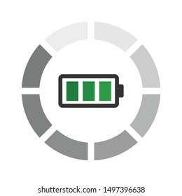 vector illustration of loading battery for energy storage green power visuals