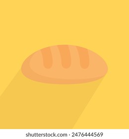 Vector illustration loaf of bread isolated on white background. Whole fresh baked bread. Logo or Icon.