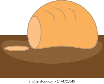 Vector illustration of loaf of bread on the table