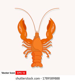 Vector illustration of a lobster on isolated background.