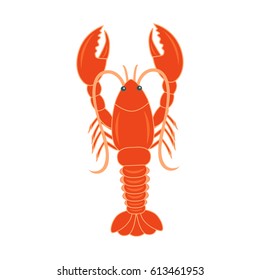 vector illustration of a lobster on isolated background