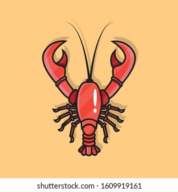 Vector Illustration Lobster Red Icon