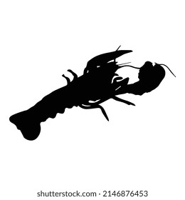 Vector illustration of lobster silhouette