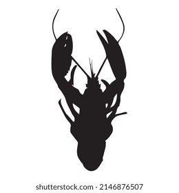 Vector illustration of lobster silhouette