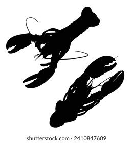 Vector Illustration of Lobster Silhouette