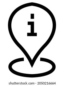 Icono de ayuda de ubicación de ilustración. Estilo de dibujo de monolina. Color blanco y negro.