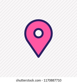 Vector illustration of location icon colored line. Beautiful annex element also can be used as pin icon element.