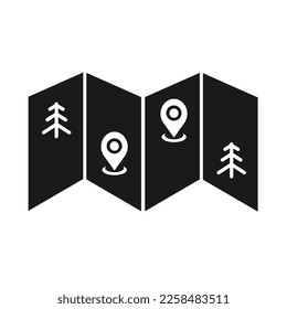 Vector illustration, location icon, route, travel map. Flat design.