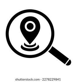 Vector illustration, location icon, route. Flat design. Isolated on a white background.