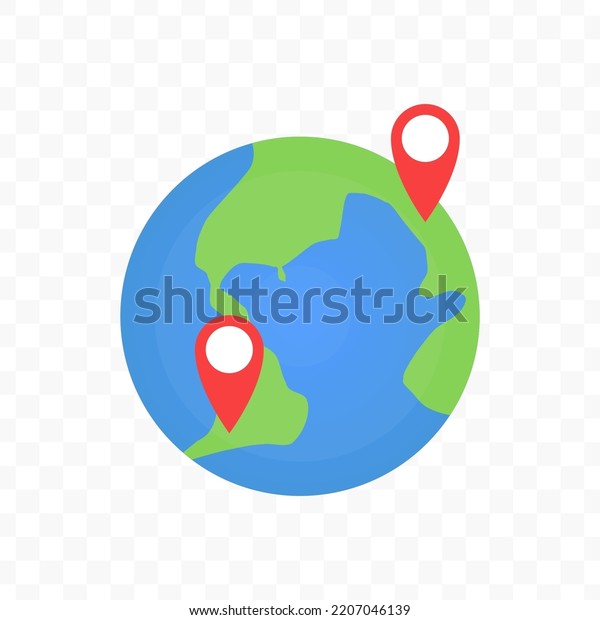 Vector Illustration Location On Earth Icon Stock Vector (Royalty Free ...