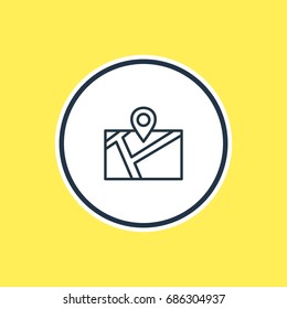 Vector Illustration Of Location Outline. Beautiful Location Element Also Can Be Used As Pin Element.