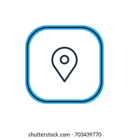 Vector Illustration Of Location Outline. Beautiful App Element Also Can Be Used As Pinpoint Element.