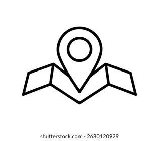 Vektorgrafik eines Ortssymbols. Dieses Kartensymbol ist ein perfektes Pin-Symbol für Apps, GPS oder Reisedesign. 