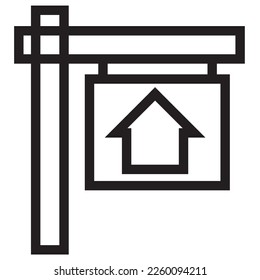 vector illustration of location signpost icon design. black and white color line style.