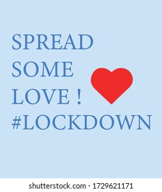 A vector illustration Lock down text with  red heart